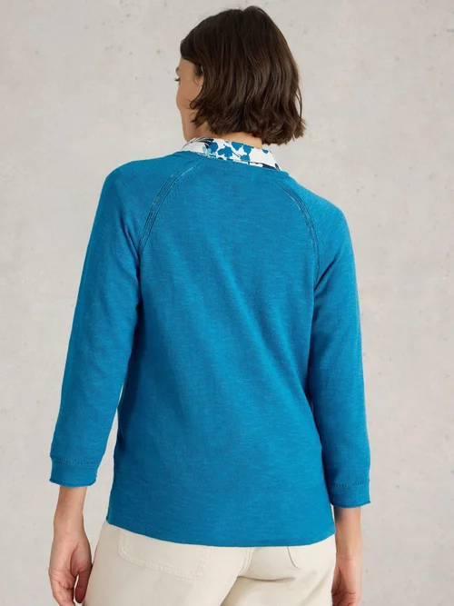 Strickjacke Naria aus Leinenmischung - Brt Blue - 52 Bild 4