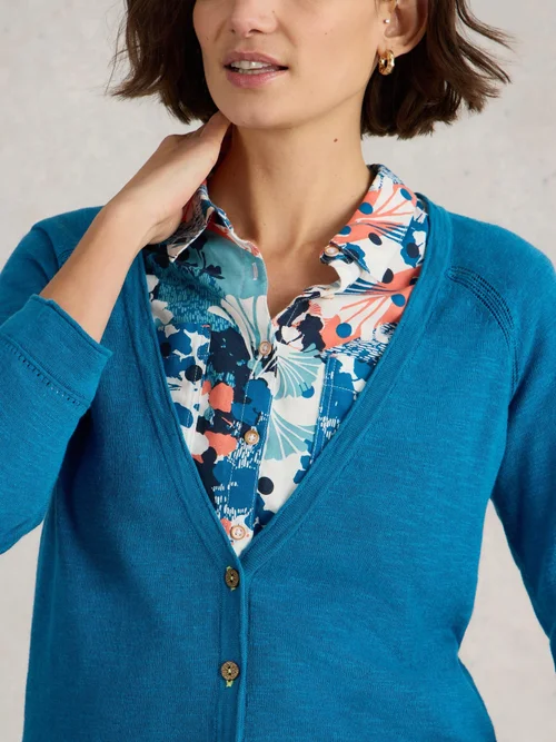 Strickjacke Naria aus Leinenmischung - Brt Blue - 52 Bild 3