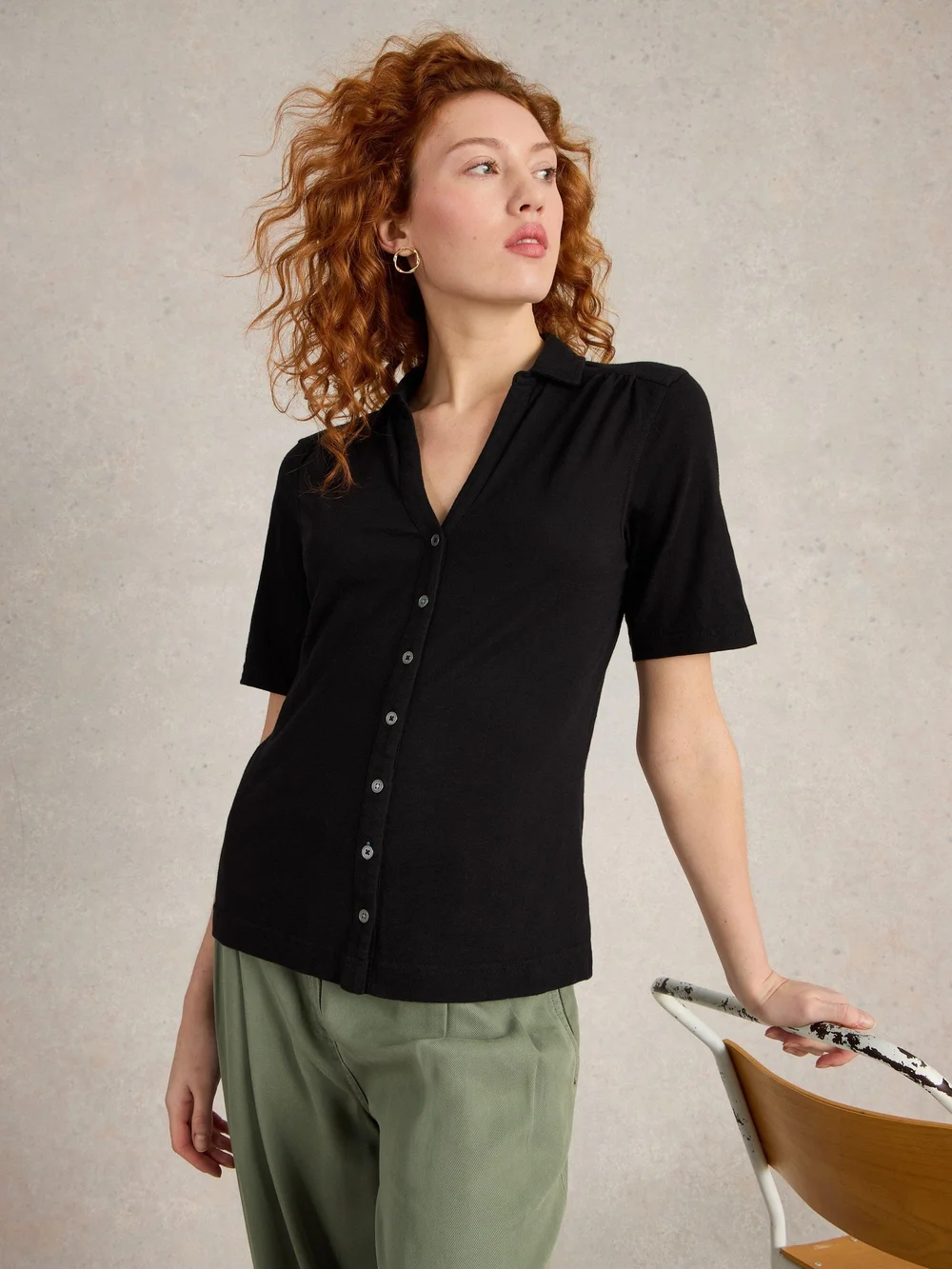 Kurzarmbluse Annie - Pure Blk - 48 Bild 1