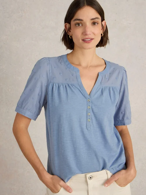 Bluse Ellie aus Bio-Baumwolle - Mid Blue - 52 Bild 1