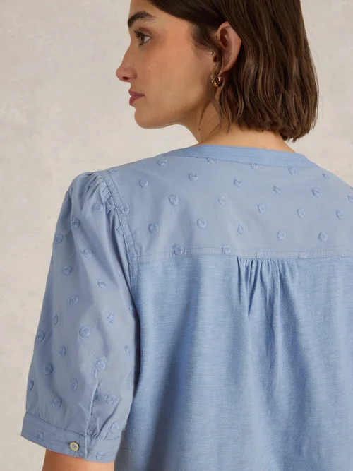 Bluse Ellie aus Bio-Baumwolle - Mid Blue - 52 Bild 3