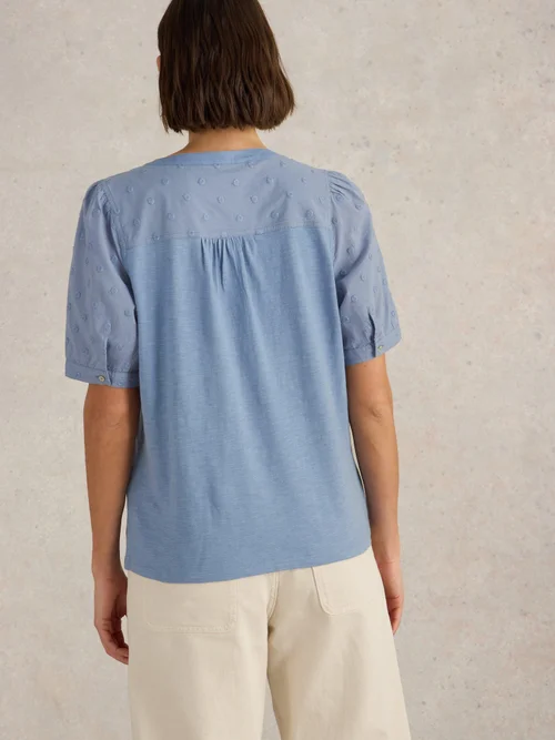 Bluse Ellie aus Bio-Baumwolle - Mid Blue - 52 Bild 4