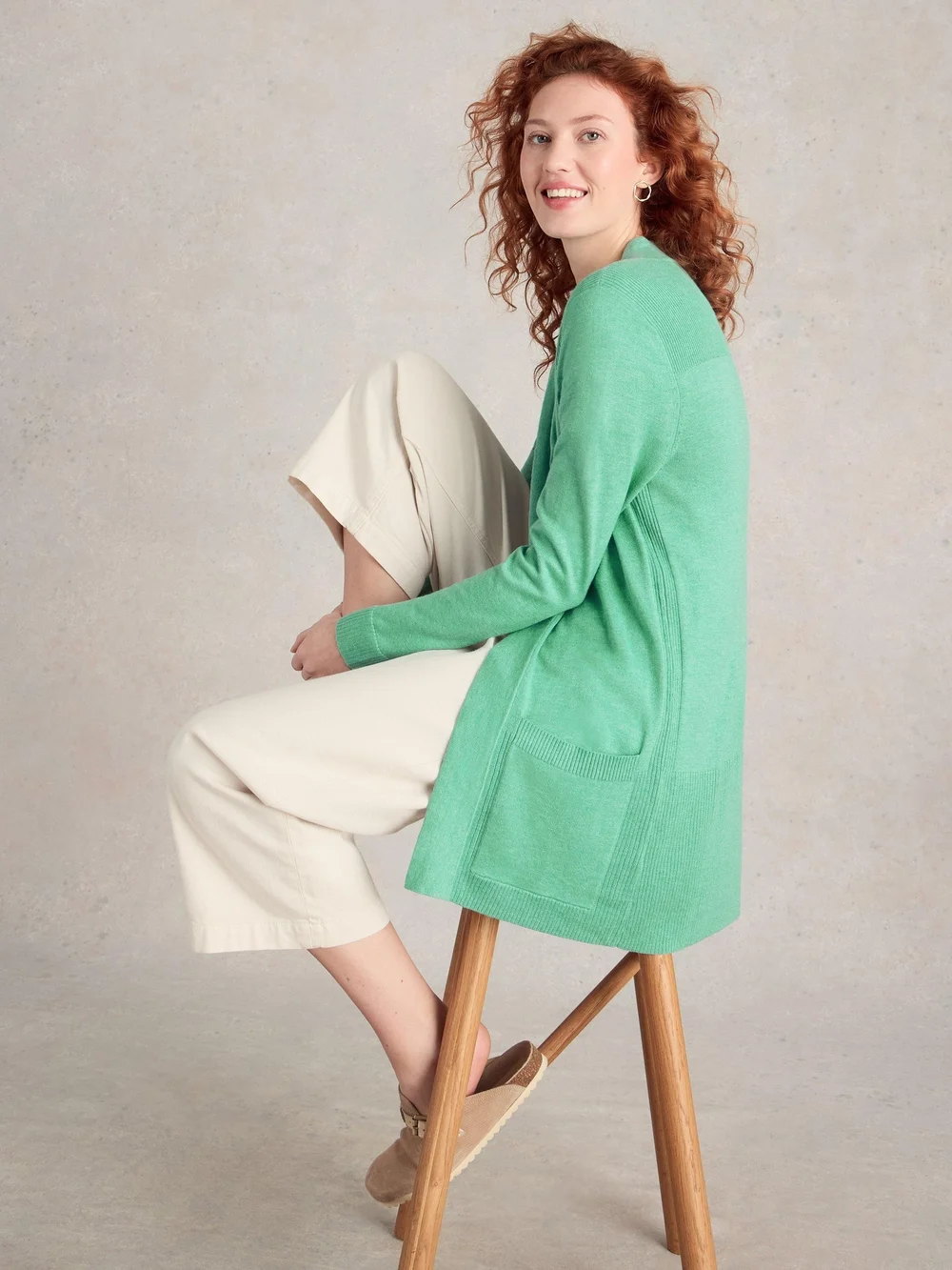 Lange Strickjacke Tanya - Mid Teal - 38 Bild 1