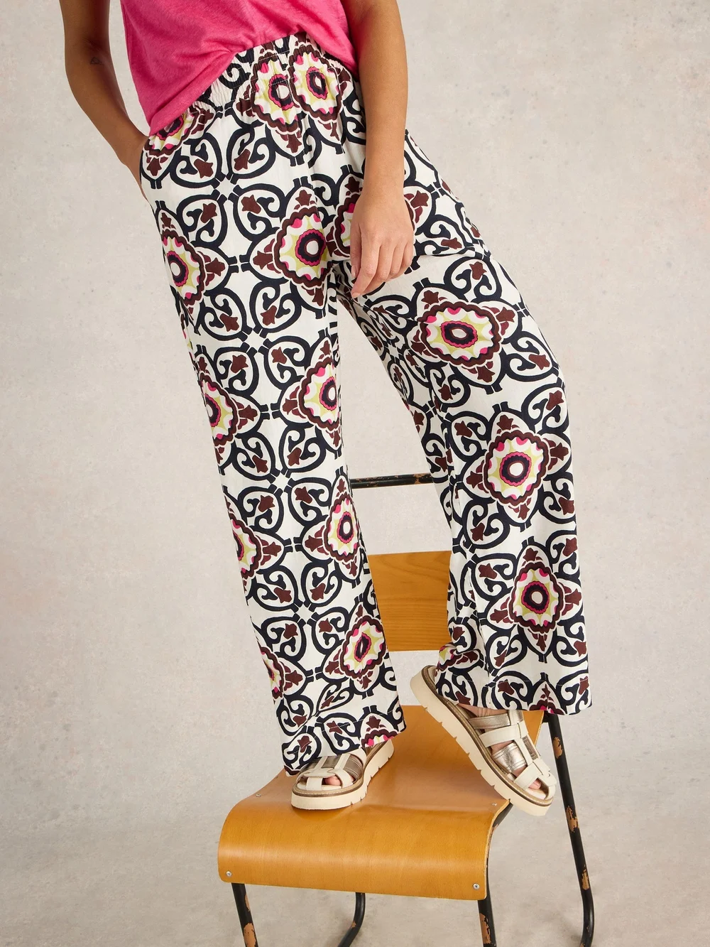 Hose Lucy aus Leinenmischung - White Pr - 52/R Bild 1
