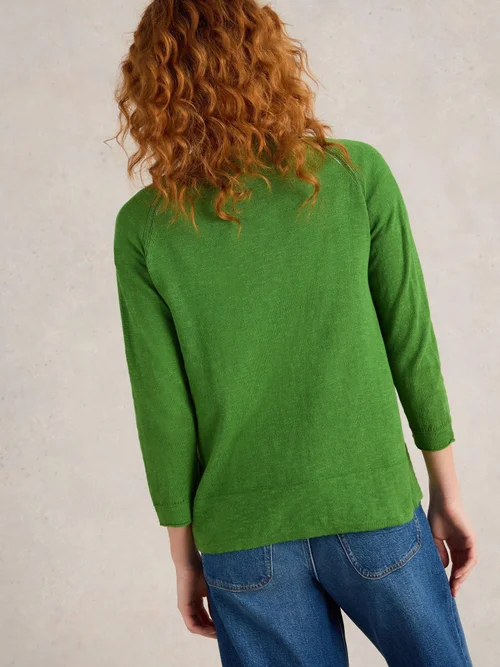 Strickjacke Naria aus Leinenmischung - Brt Green - 52 Bild 4