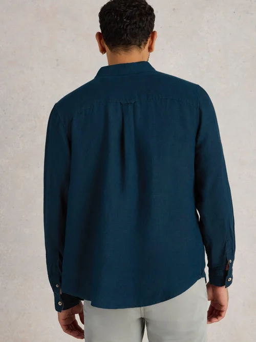 Leinenhemd Keswick Langarm - Dark Navy - XXXL Bild 4