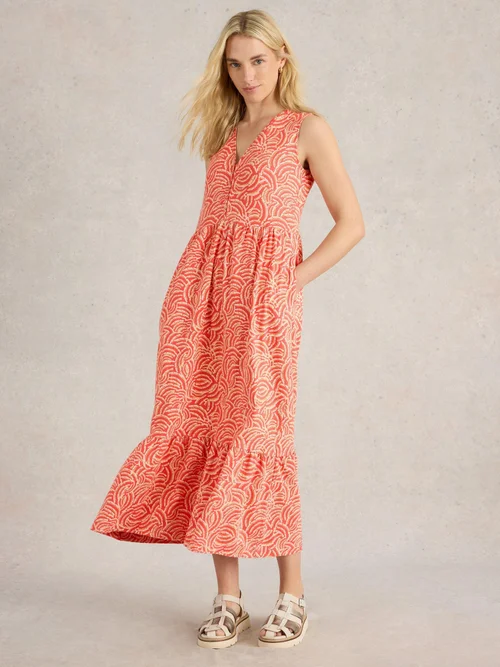 Maxikleid Cameron aus Jersey - Red Pr - 52/R Bild 2