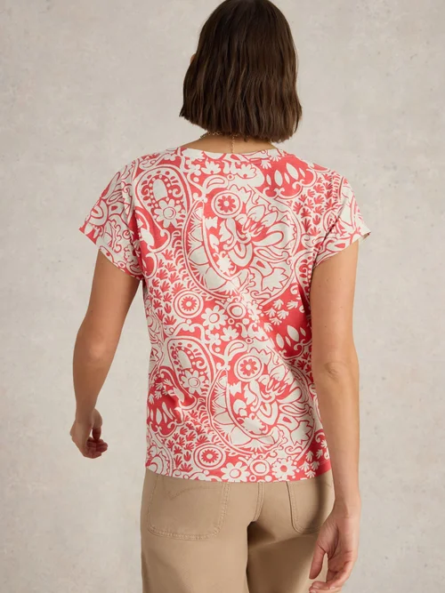 T-Shirt Nelly mit Keilausschnitt - Coral Mlt - 52 Bild 4
