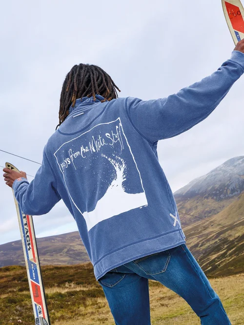 Piqué Sweatshirt - Blue Pr - XXXL Bild 1