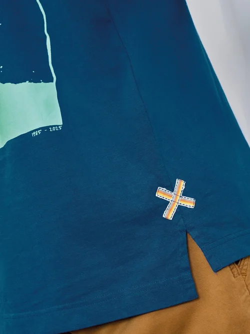 T-Shirt mit Tasche - Blue Pr - S Bild 3