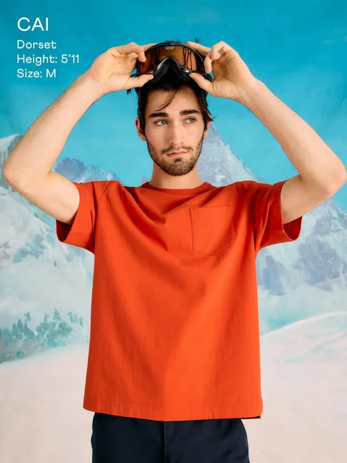 T-Shirt mit Tasche - Red Pr - XL Bild 3