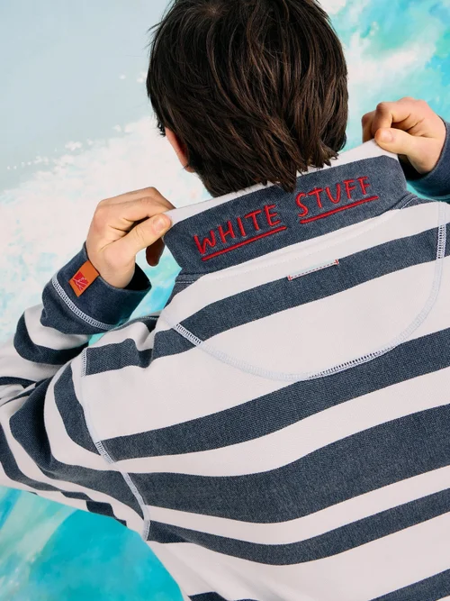 Gestreiftes Pique Sweatshirt - Navy Multi - XL Bild 2