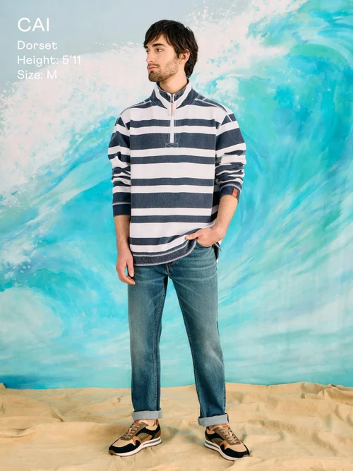 Gestreiftes Pique Sweatshirt - Navy Multi - XXL Bild 3