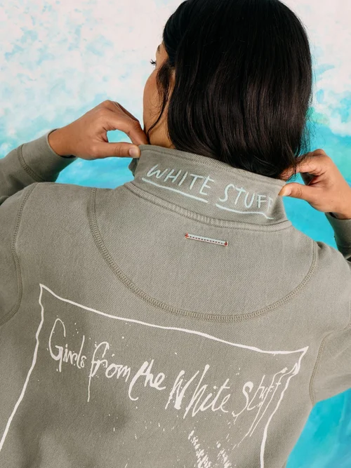 Piqué Sweatshirt - Khaki Grn - XL Bild 4