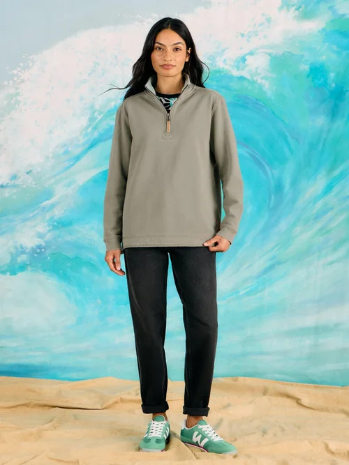 Piqué Sweatshirt - Khaki Grn - XXXL Bild 2