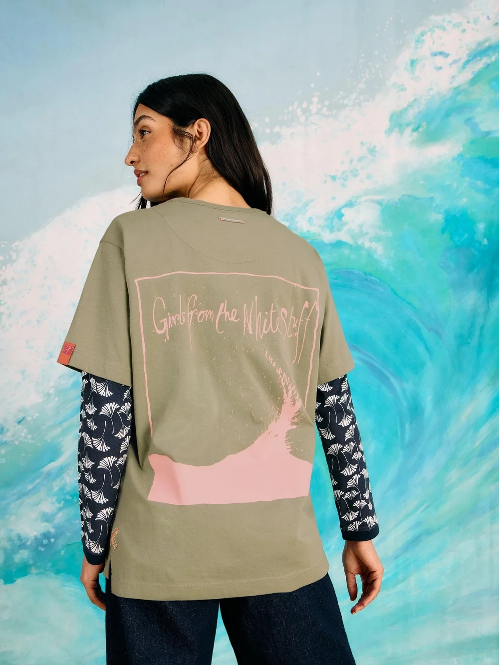 T-Shirt mit Grafik-Print - Khaki Grn - S Bild 1