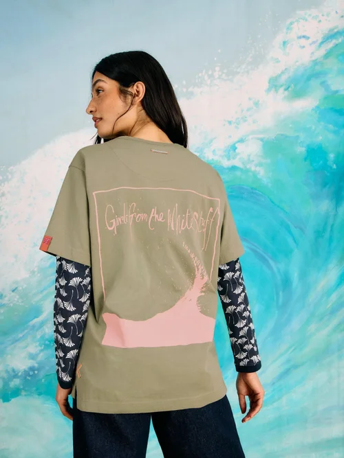 T-Shirt mit Grafik-Print - Khaki Grn - S Bild 1