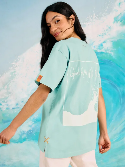 T-Shirt mit Grafik-Print - Lgt Blue - S Bild 1