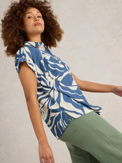 Bluse Ellie aus Bio-Baumwolle - Navy Pr - 44 Bild 1