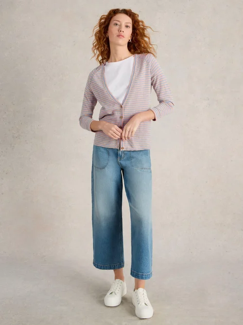 Gestreifte Strickjacke Naria - Nat Mlt - 46 Bild 2