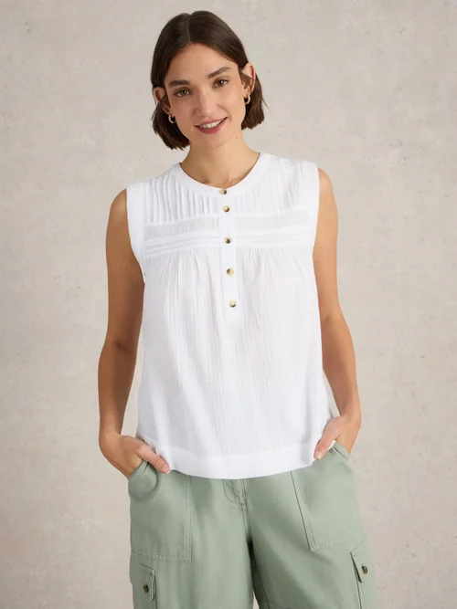 Top Isla aus Materialmix - Bril White - 52 Bild 1