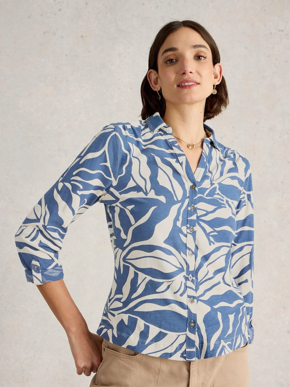 Jerseybluse Annie - Navy Multi - 48 Bild 1