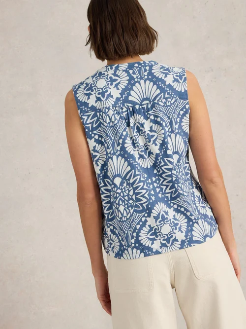 Ärmellose Bluse Tulip - Blue Pr - 52 Bild 4