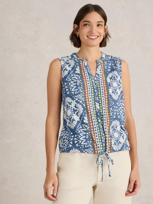 Ärmellose Bluse Tulip - Blue Pr - 52 Bild 3