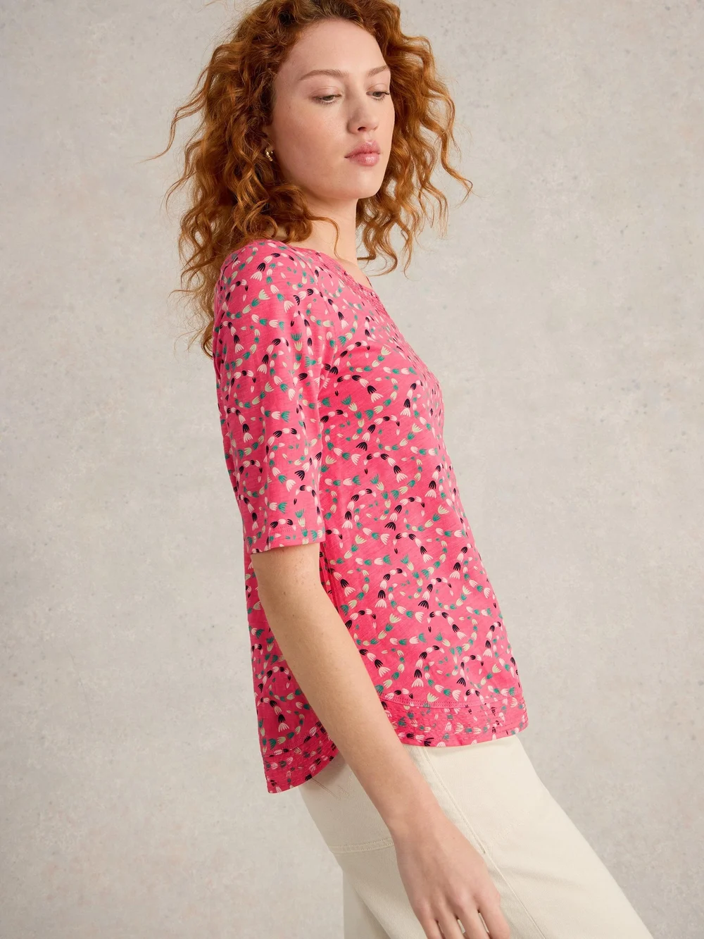 T-Shirt Weaver aus Jersey - Coral Pr - 42 Bild 1