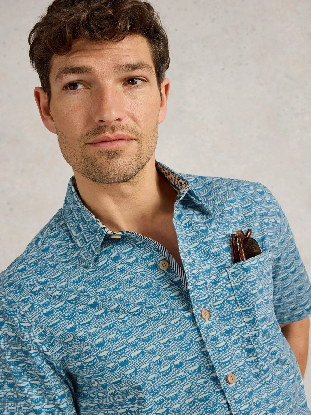 Kurzarmhemd mit Ramenprint - Blue Pr - XXXL Bild 1