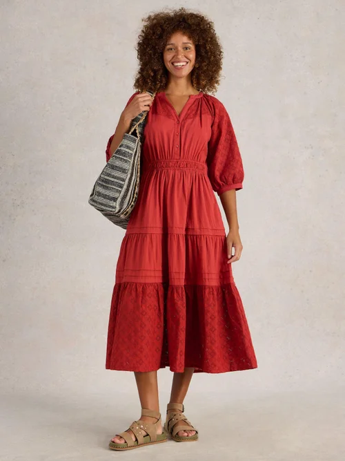 Kleid Willow mit Lochspitze - Dk Red - 44/R Bild 2