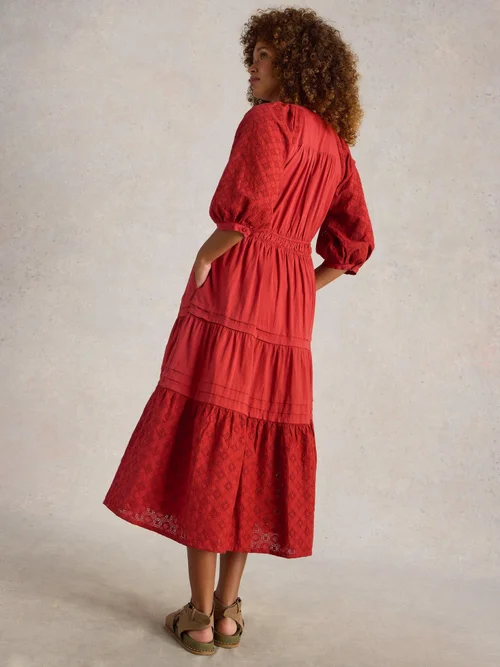 Kleid Willow mit Lochspitze - Dk Red - 44/R Bild 4