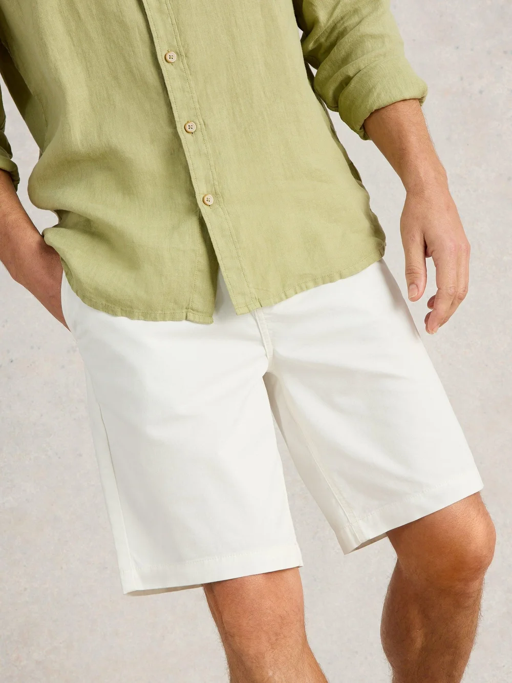 Chino-Shorts aus Bio-Baumwolle - Bril White - 40/R Bild 1