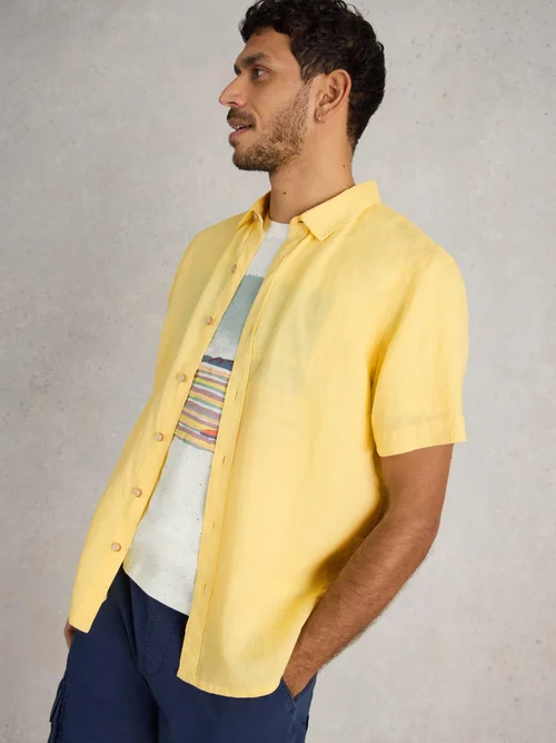 Leinenhemd Keswick Kurzarm - Lgt Yellow - XXL Bild 3