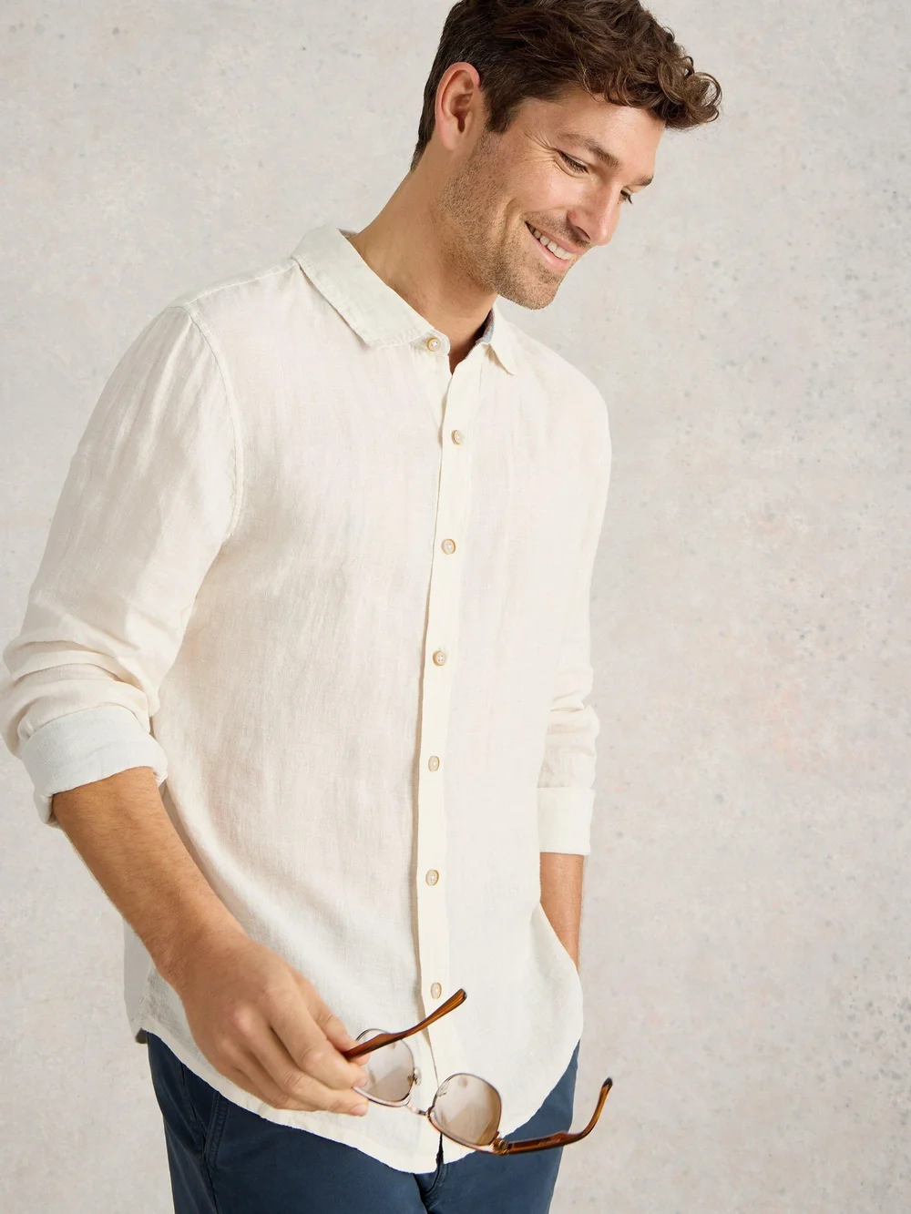 Leinenhemd Keswick Langarm - Bril White - XL Bild 1