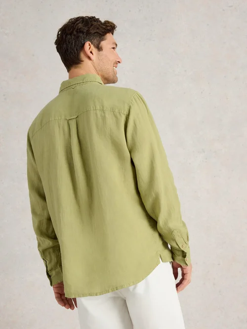 Leinenhemd Keswick Langarm - Mid Green - XXXL Bild 4