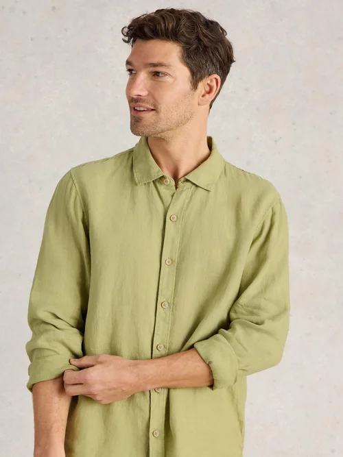 Leinenhemd Keswick Langarm - Mid Green - XXXL Bild 3