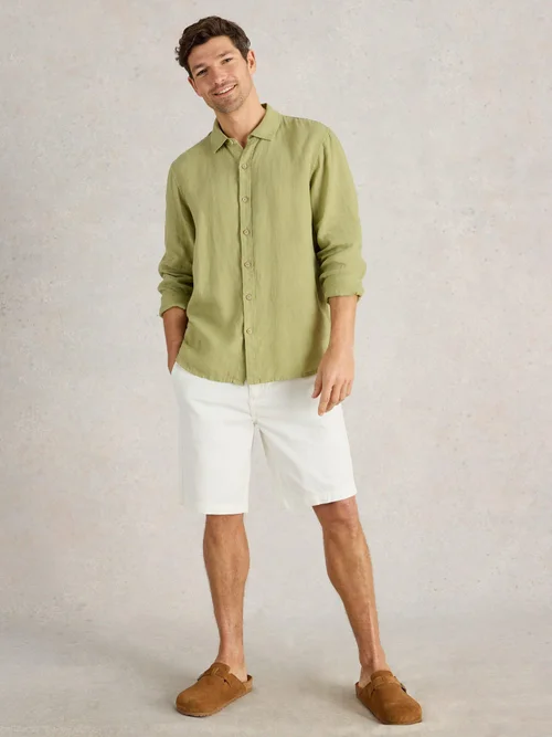 Leinenhemd Keswick Langarm - Mid Green - XXXL Bild 2