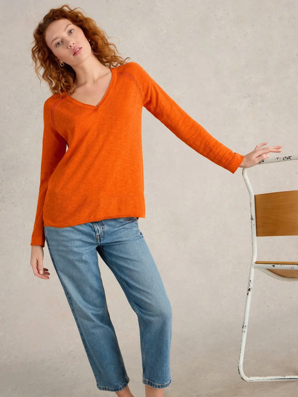 Pullover Naria aus Leinenmischung - Brt Orange - 52 Bild 1