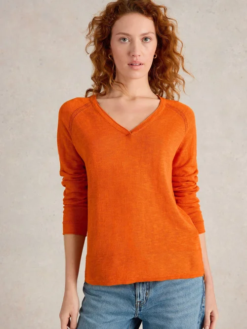 Pullover Naria aus Leinenmischung - Brt Orange - 52 Bild 3