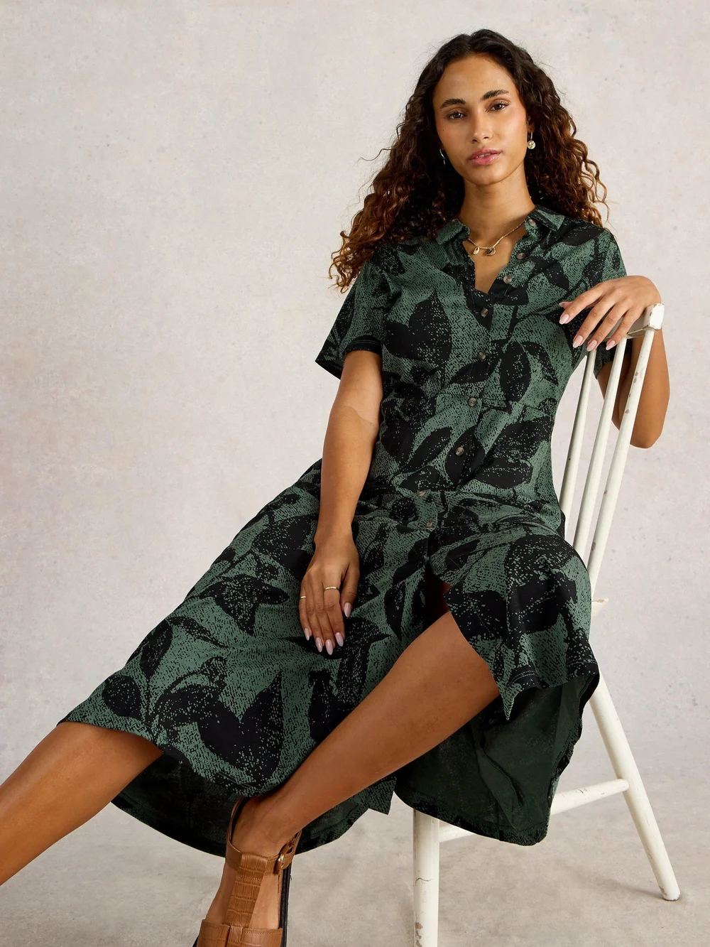 Blusenkleid Rua aus Jersey - Green Pr - 52/R Bild 1