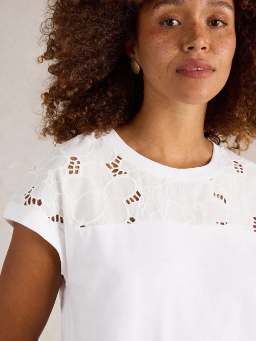 Besticktes T-Shirt Thea - Bril White - 44 Bild 3