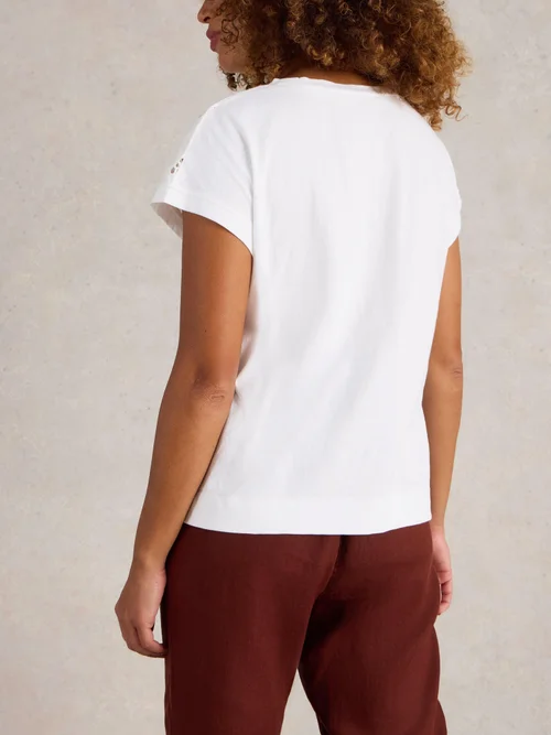 Besticktes T-Shirt Thea - Bril White - 44 Bild 4