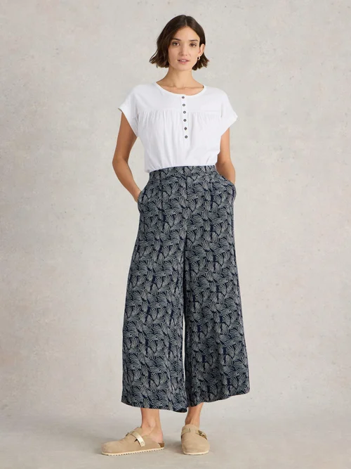 Culotte Lisette mit Knittereffekt - Navy Pr - 42/R Bild 2