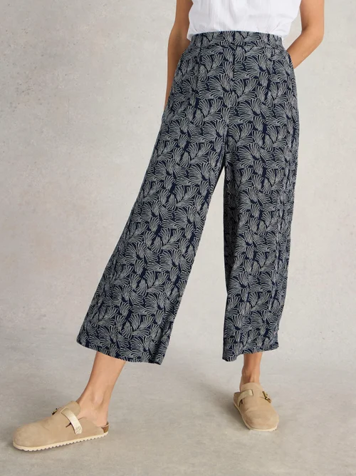Culotte Lisette mit Knittereffekt - Navy Pr - 42/R Bild 3