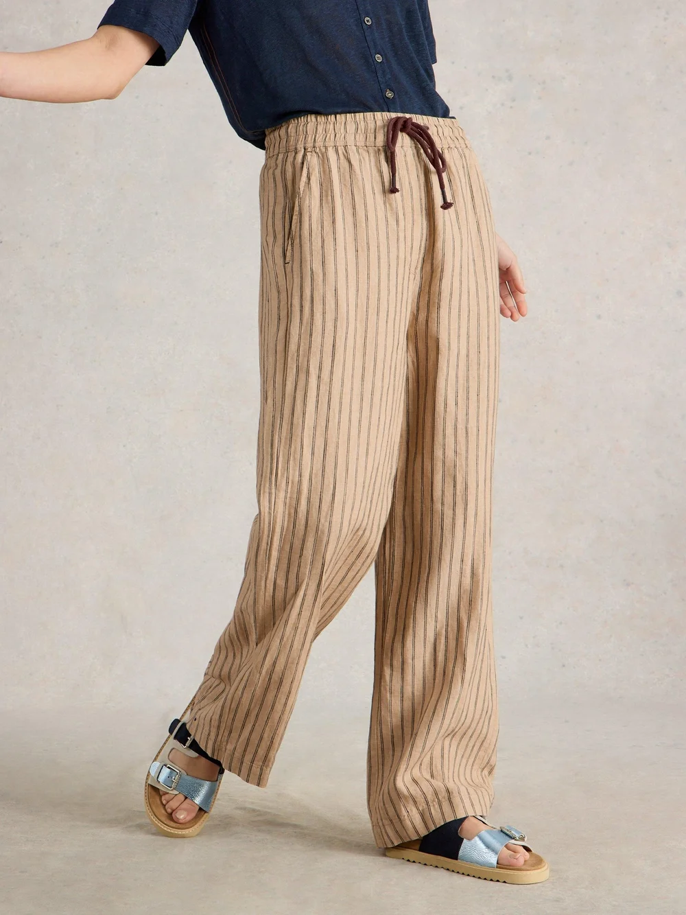 Leinenhose Belle mit weitem Bein - Nat Mlt - 34/R Bild 1
