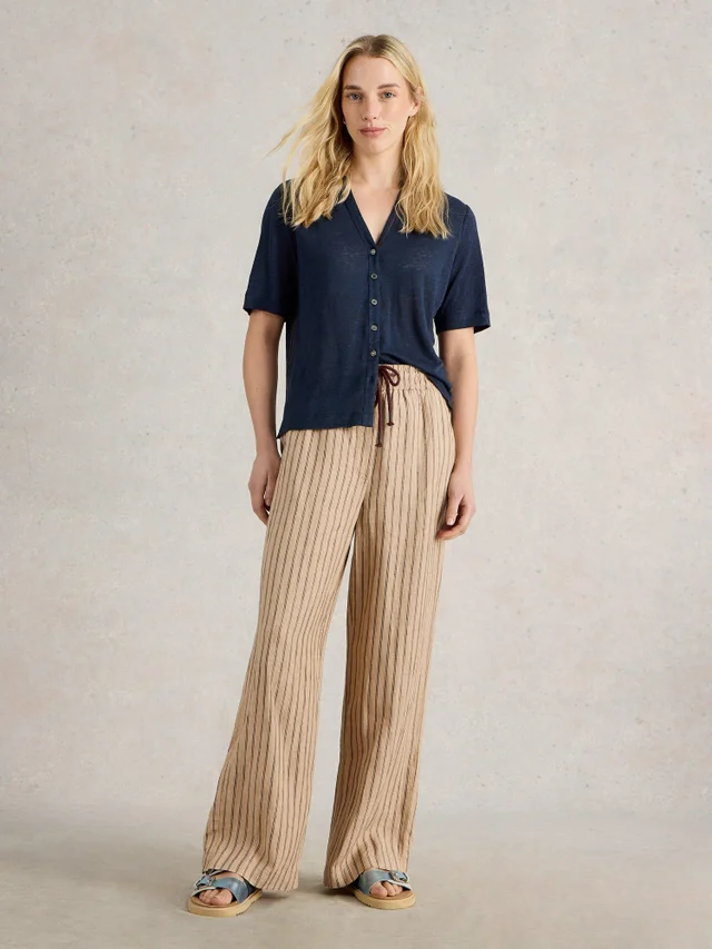 Leinenhose Belle mit weitem Bein