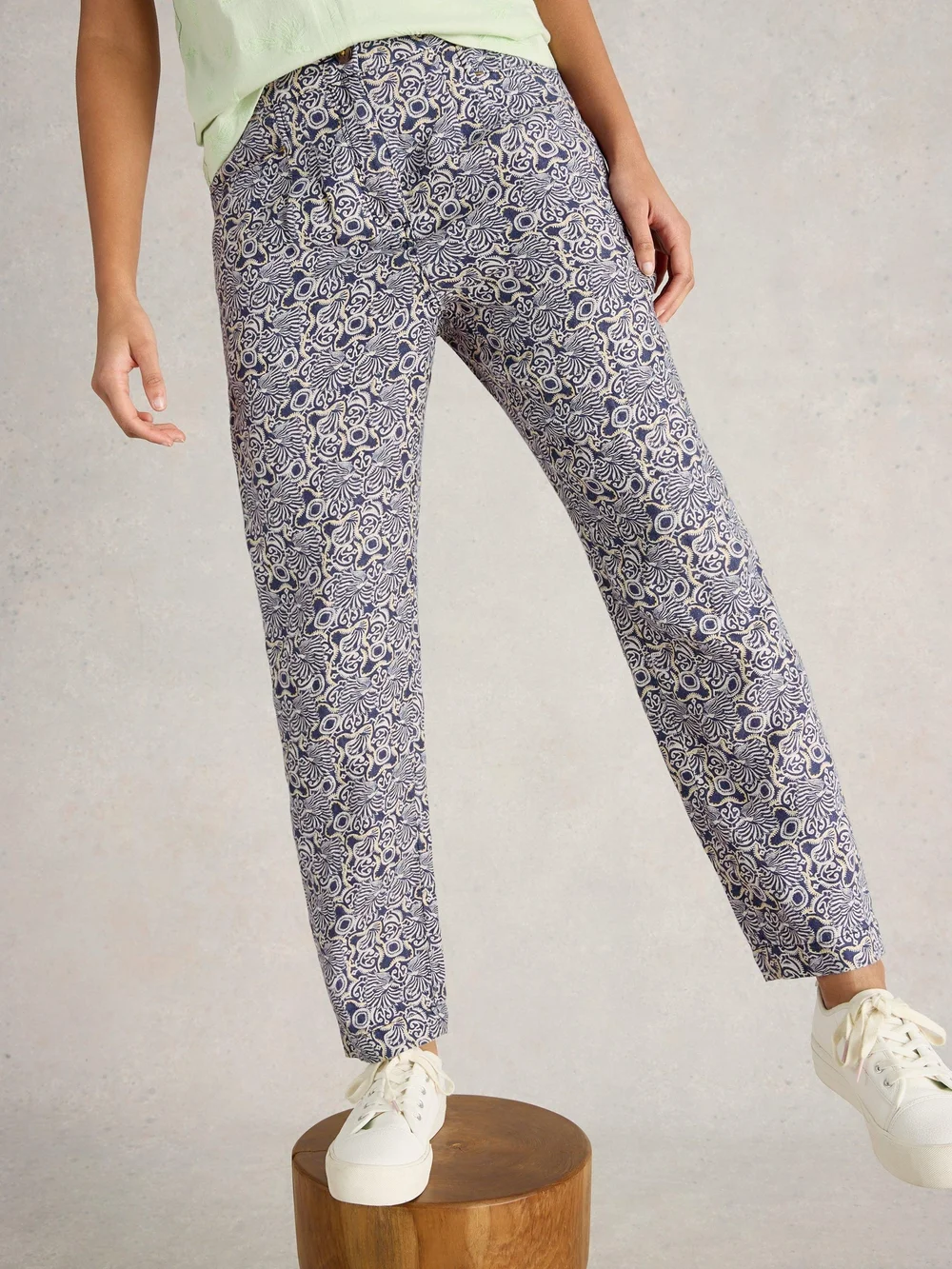 Leinenhose Rowena - Navy Pr - 52/R Bild 1