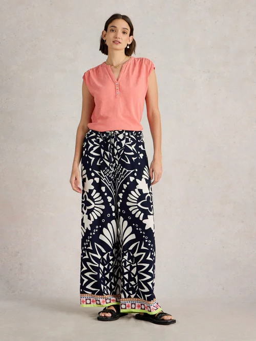 Hose Farah mit weitem Bein - Navy Multi - 44/R Bild 2