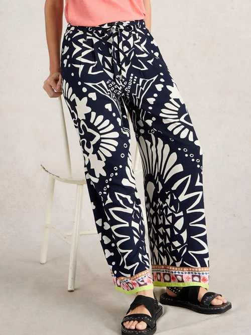 Hose Farah mit weitem Bein - Navy Multi - 44/R Bild 1